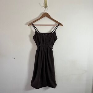Y2K Victoria Secret Bra Tops Chocolate Brown Babydoll Dress Tie Back Womens Med